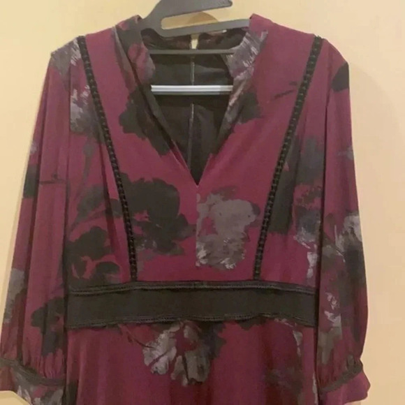 Taylor Floral Print V-Neck 3/4 Sleeve Jersey Midi Dress - Picture 13 of 16